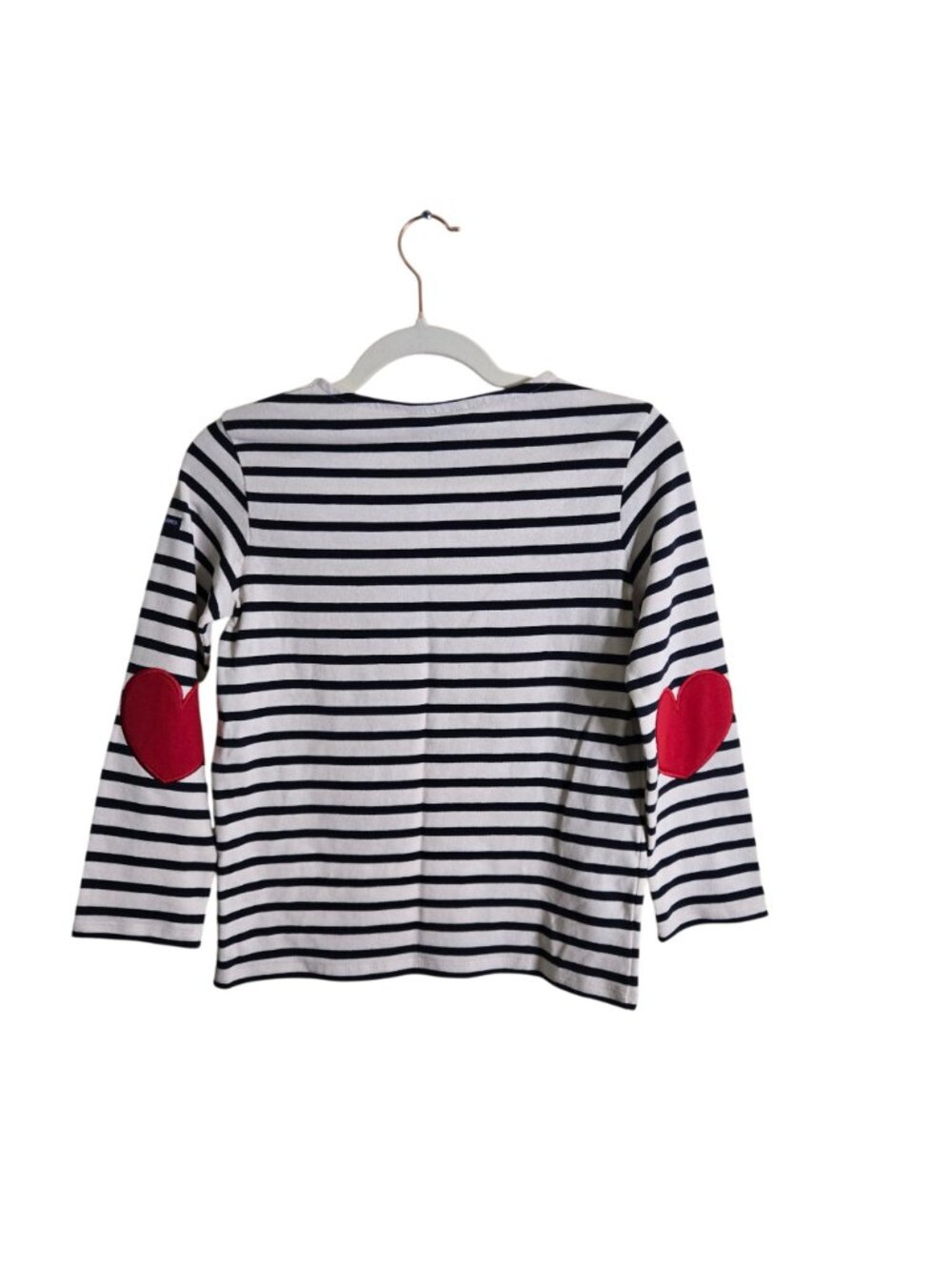 Saint James NWT Vaujany Kid Beton Shirt Striped Heart Patch Sleeve Size 12y - Picture 3 of 11